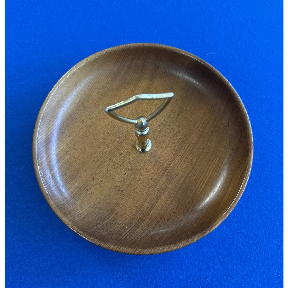 Vintage Oregon Myrtlewood Candy/Nut Bowl Caddy Handle Bowl dish